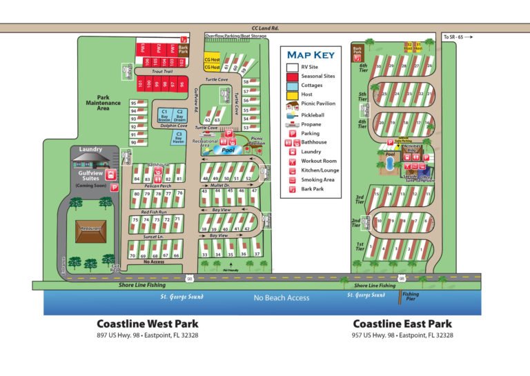 Amenities at Coastline RV Resort - Luxury RV Resort in Eastpoint FL